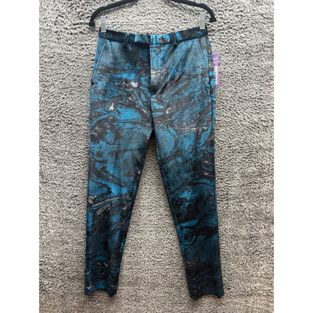 NWT Twisted Tailor Oil Slick Suit Sivi‎ Trousers In Velvet Multi Mens Size 28 R